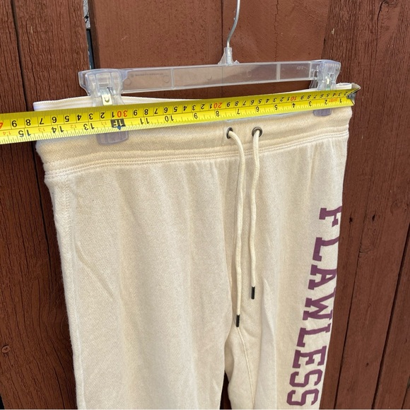 Cream Sweatpants with Purple 'FLAWLESS' Print - Picture 6 of 12